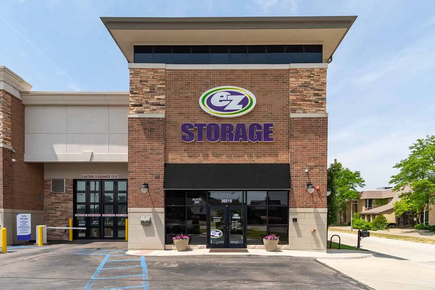 EZ Storage main entrance exterior view at Southfield, MI