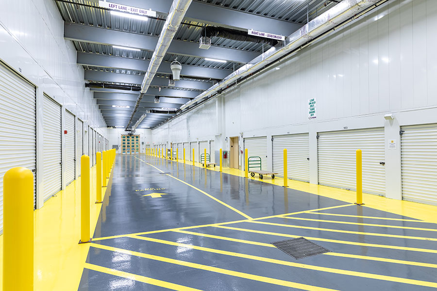 Climate-controlled storage units at an EZ Storage facility