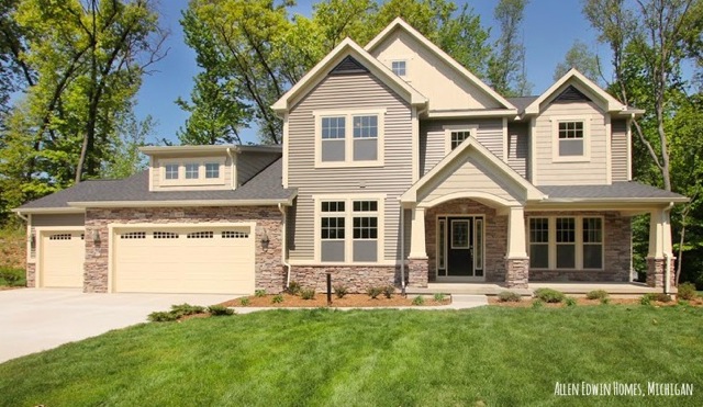 Beige two-story Allen Edwin home in Michigan