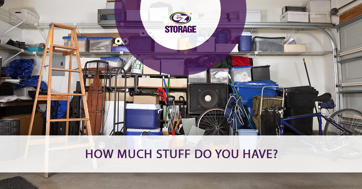 Family's personal garage and text "How much stuff do you have?"