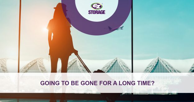 Women at the airport looking out the window and text "Going to be gone for a long time?"