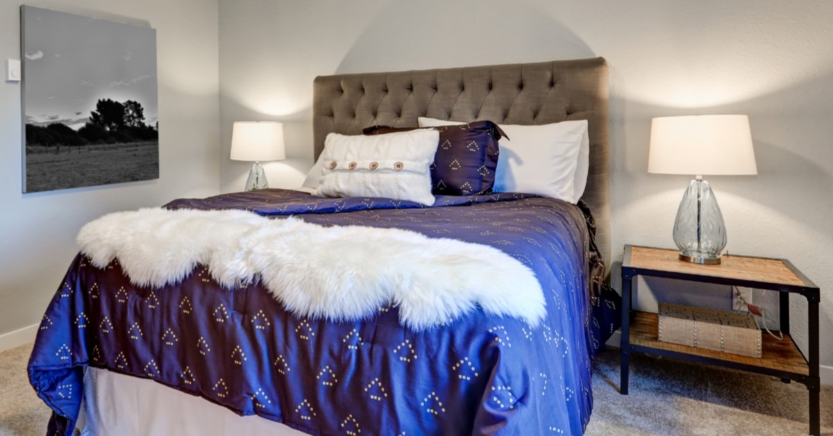 Closeup of guest bedroom