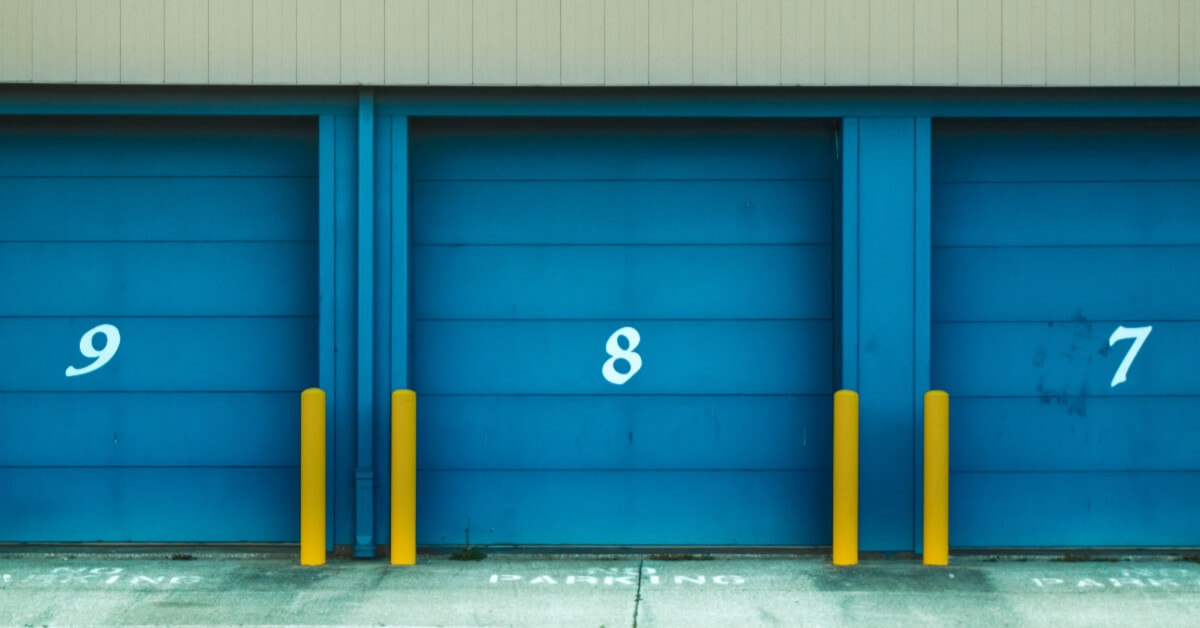 Blue storage units numbered 9, 8, and 7