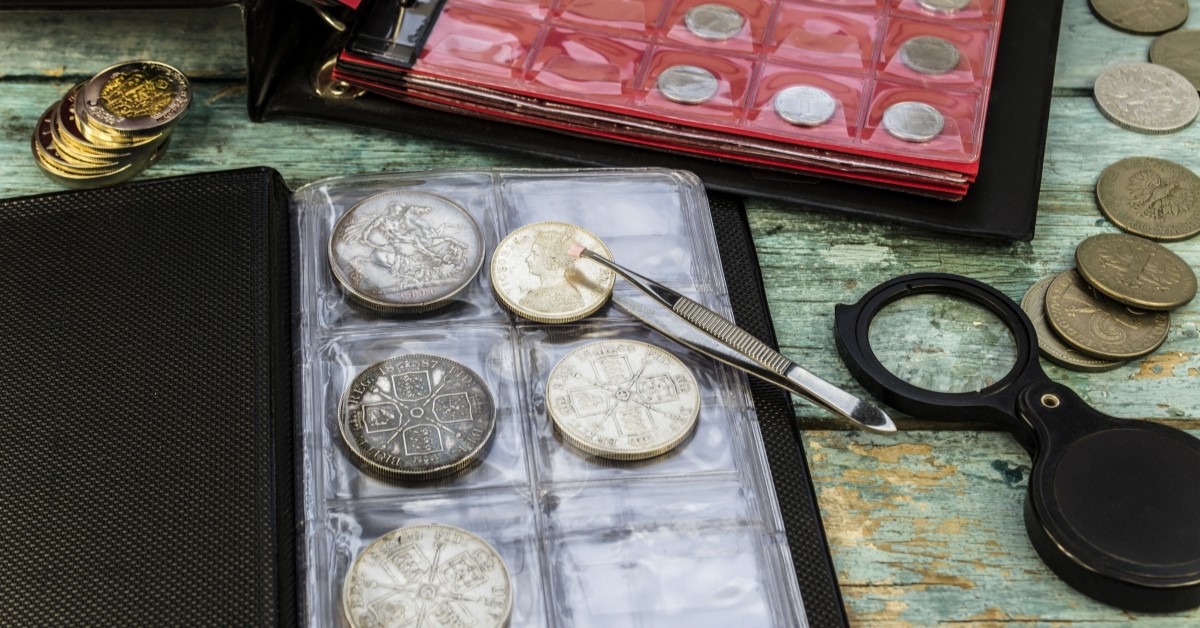 Rare coins in collecible booklet